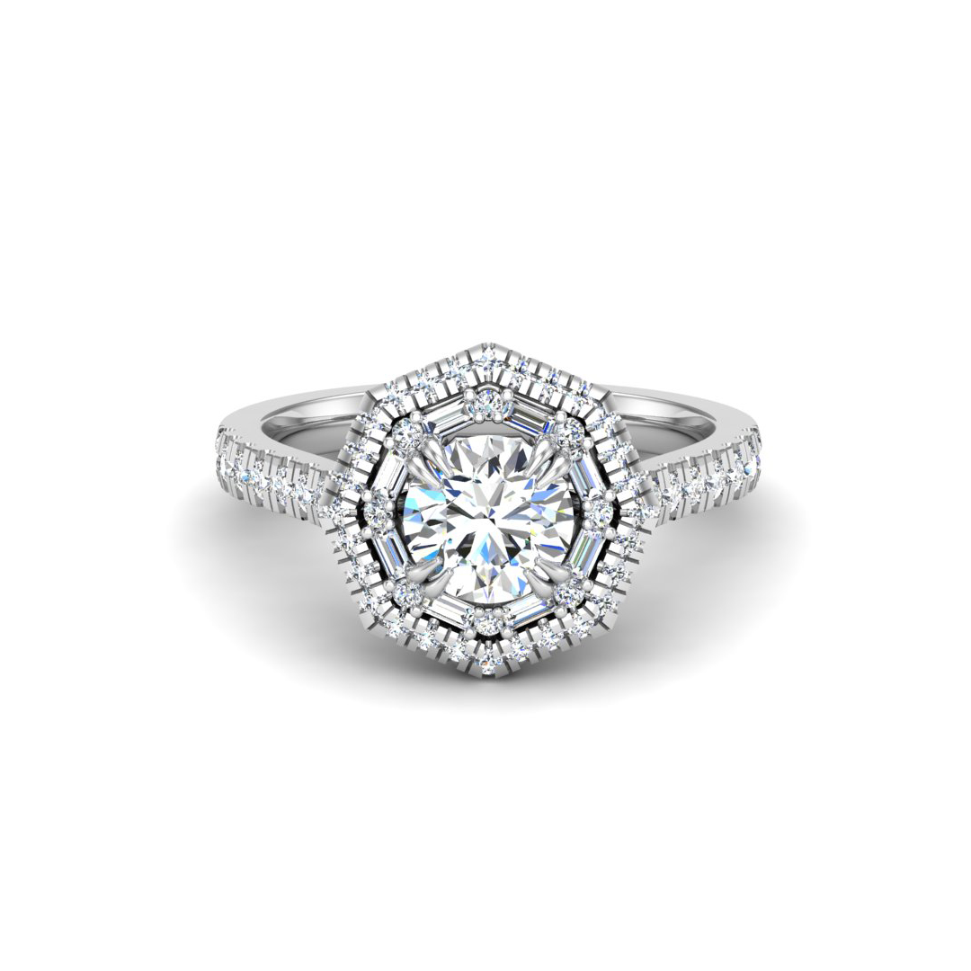 Eva Double Halo Engagement Ring